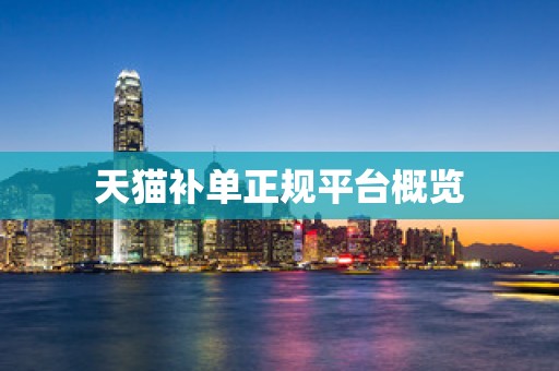 天猫补单正规平台概览