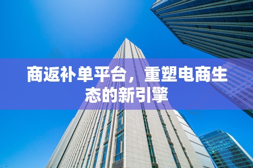 商返补单平台，重塑电商生态的新引擎