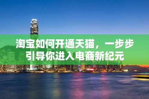 淘宝如何开通天猫，一步步引导你进入电商新纪元