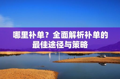 哪里补单？全面解析补单的最佳途径与策略