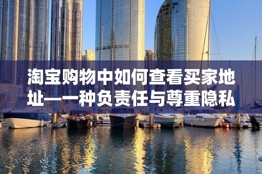 淘宝购物中如何查看买家地址—一种负责任与尊重隐私的方式