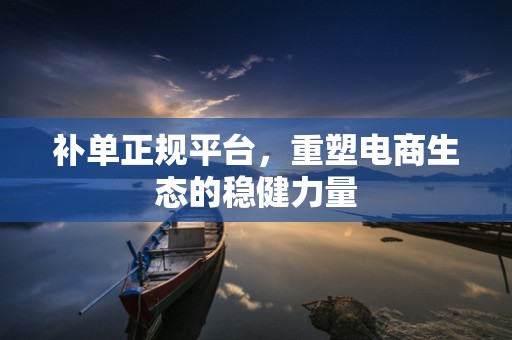 补单正规平台，重塑电商生态的稳健力量