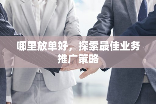 哪里放单好，探索最佳业务推广策略