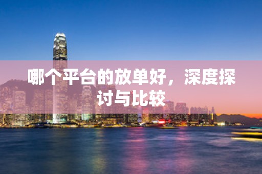 哪个平台的放单好，深度探讨与比较