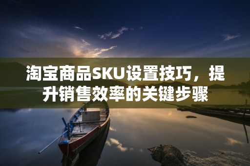 淘宝商品SKU设置技巧，提升销售效率的关键步骤