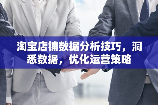 淘宝店铺数据分析技巧，洞悉数据，优化运营策略