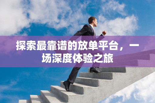 探索最靠谱的放单平台，一场深度体验之旅