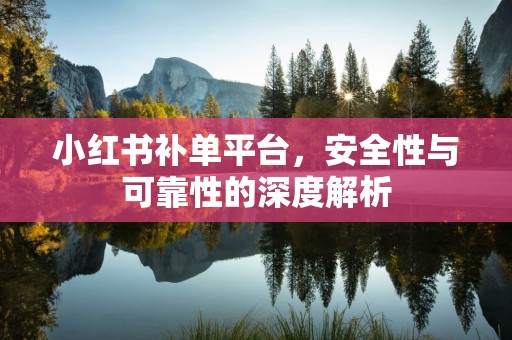 小红书补单平台，安全性与可靠性的深度解析