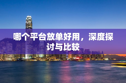 哪个平台放单好用，深度探讨与比较