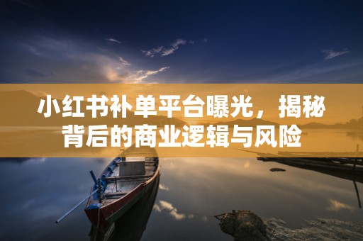 小红书补单平台曝光，揭秘背后的商业逻辑与风险