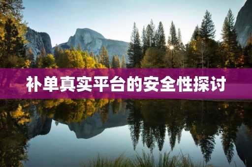 补单真实平台的安全性探讨