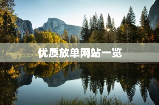 优质放单网站一览