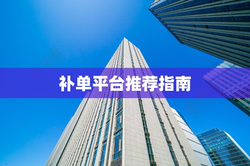 补单平台推荐指南