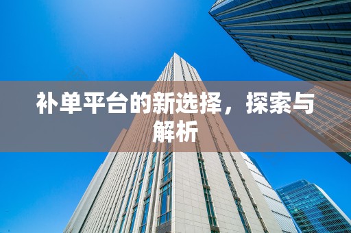 补单平台的新选择，探索与解析