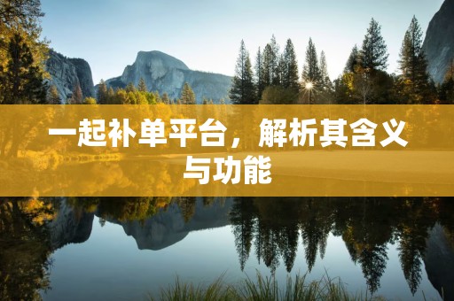 一起补单平台，解析其含义与功能