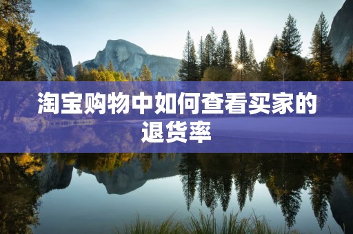 淘宝购物中如何查看买家的退货率
