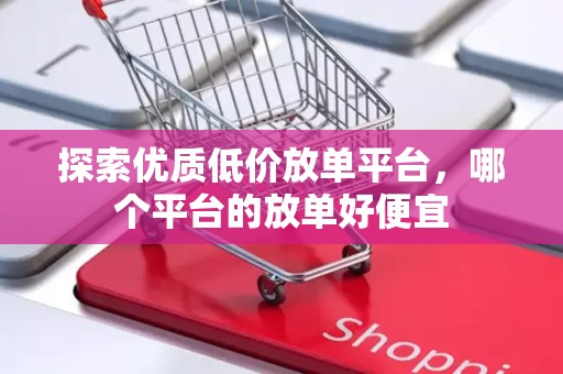 探索优质低价放单平台，哪个平台的放单好便宜