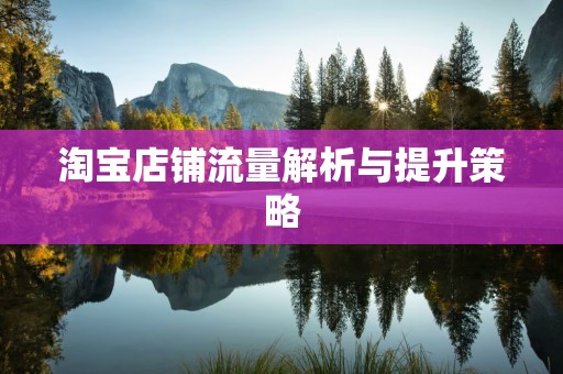 淘宝店铺流量解析与提升策略