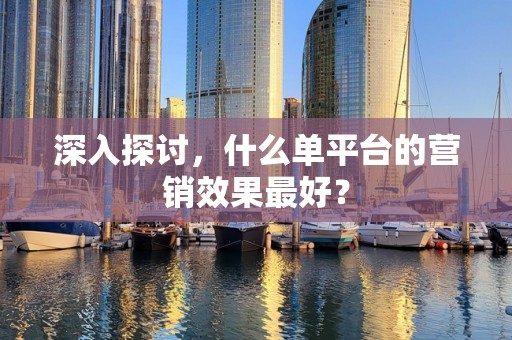 深入探讨，什么单平台的营销效果最好？