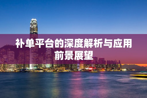 补单平台的深度解析与应用前景展望