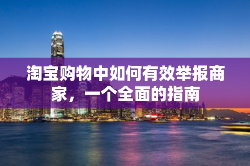 淘宝购物中如何有效举报商家，一个全面的指南