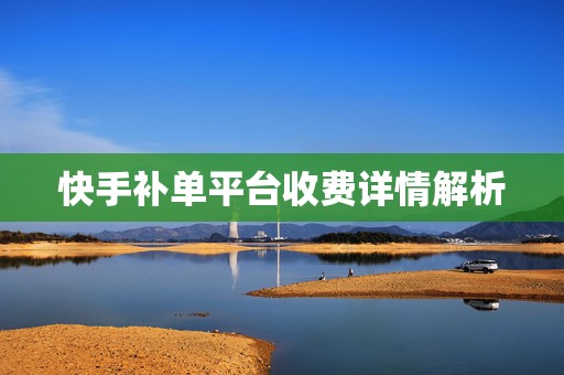 快手补单平台收费详情解析