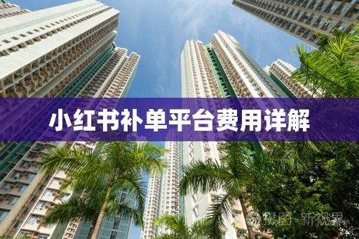 小红书补单平台费用详解