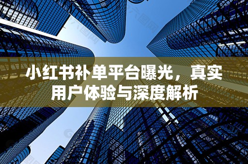 小红书补单平台曝光，真实用户体验与深度解析
