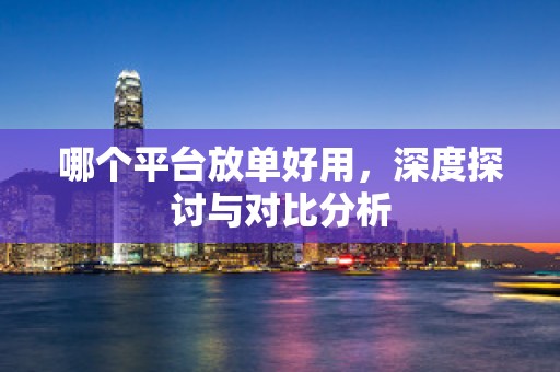 哪个平台放单好用，深度探讨与对比分析