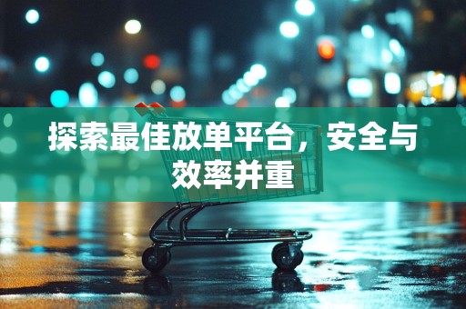 探索最佳放单平台，安全与效率并重