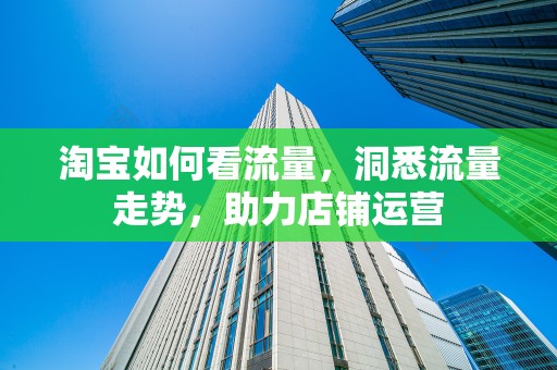 淘宝如何看流量，洞悉流量走势，助力店铺运营
