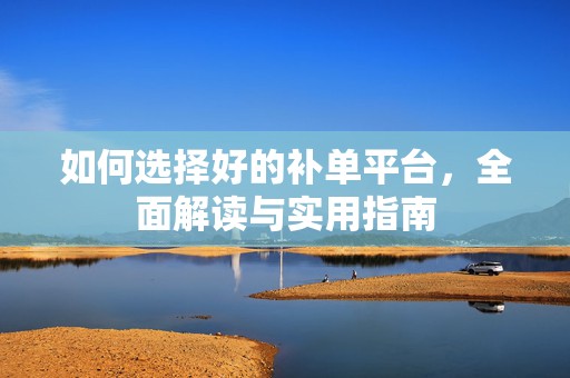 如何选择好的补单平台，全面解读与实用指南