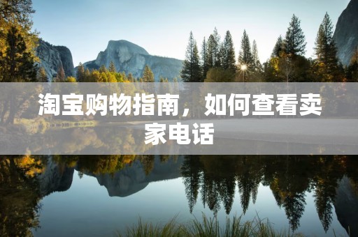 淘宝购物指南，如何查看卖家电话