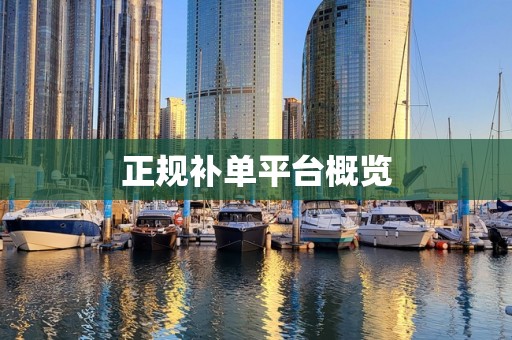 正规补单平台概览