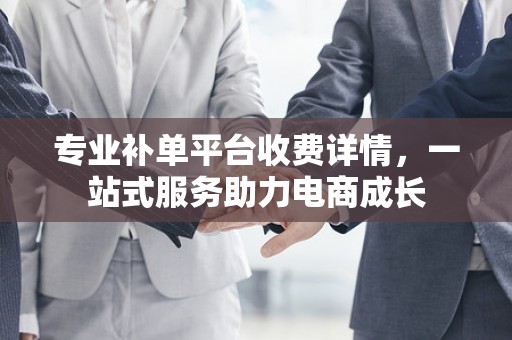 专业补单平台收费详情，一站式服务助力电商成长