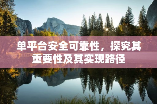 单平台安全可靠性，探究其重要性及其实现路径