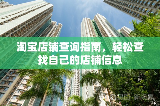 淘宝店铺查询指南，轻松查找自己的店铺信息