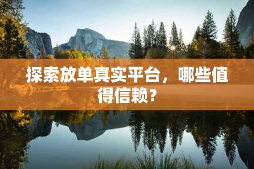 探索放单真实平台，哪些值得信赖？