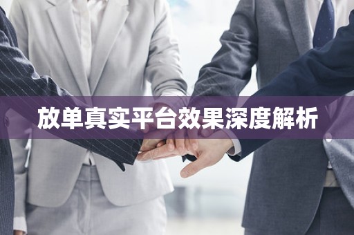 放单真实平台效果深度解析