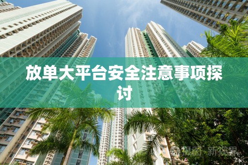 放单大平台安全注意事项探讨