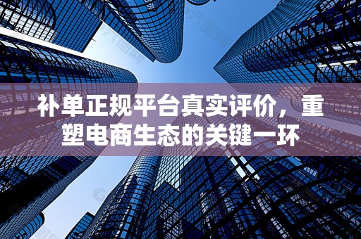 补单正规平台真实评价，重塑电商生态的关键一环
