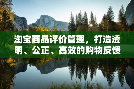 淘宝商品评价管理，打造透明、公正、高效的购物反馈体系