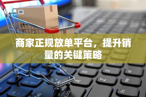 商家正规放单平台，提升销量的关键策略