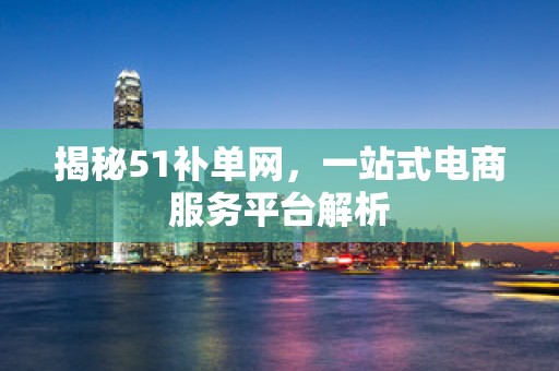 揭秘51补单网，一站式电商服务平台解析