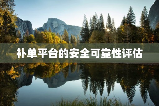 补单平台的安全可靠性评估