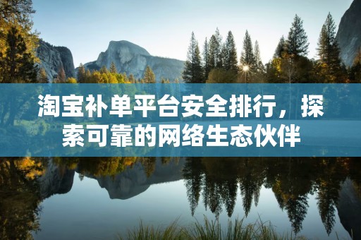 淘宝补单平台安全排行，探索可靠的网络生态伙伴