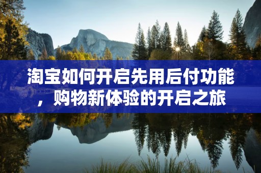 淘宝如何开启先用后付功能，购物新体验的开启之旅