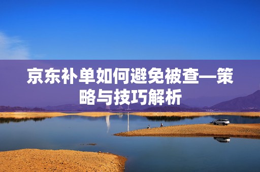京东补单如何避免被查—策略与技巧解析