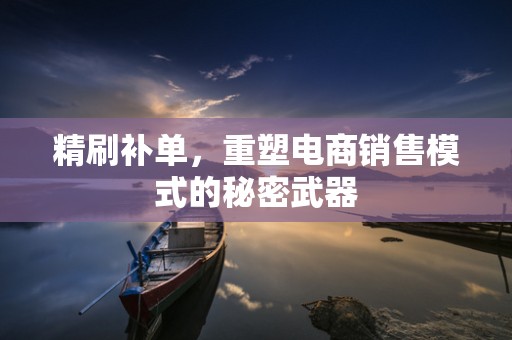 精刷补单，重塑电商销售模式的秘密武器