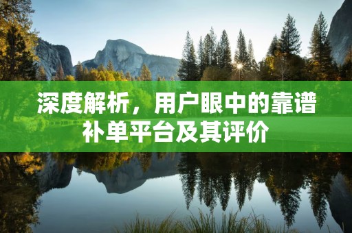 深度解析，用户眼中的靠谱补单平台及其评价